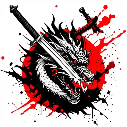 Dragon And Katana Sword