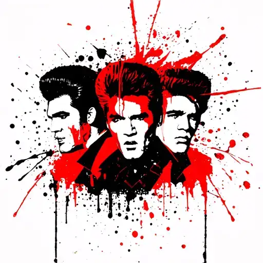 Metallica Jhony Cash Elvis Presley Faces