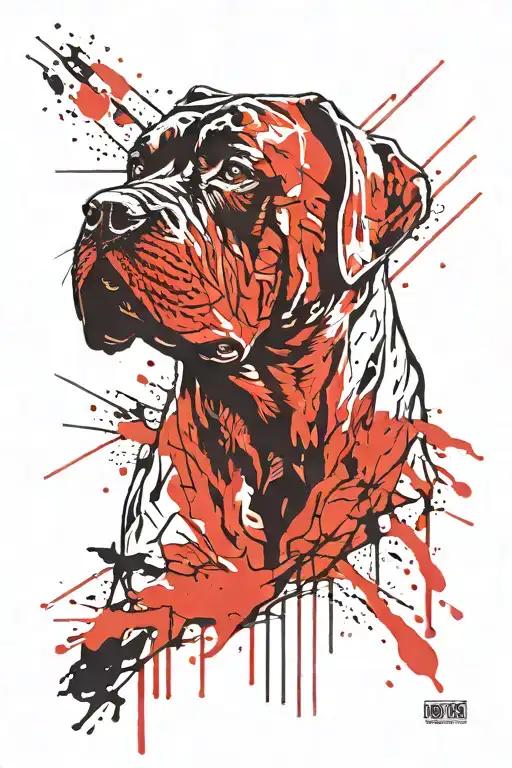 Outlined Cane Corso Dog