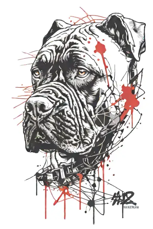 Cane Corso Dog With Barb Wire