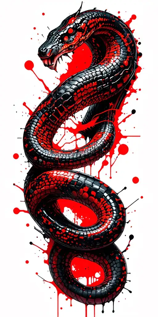 Cybernetic Snake Wrapped Around Circuitry Forming The Shape