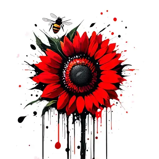 Sunflower With Honeybee