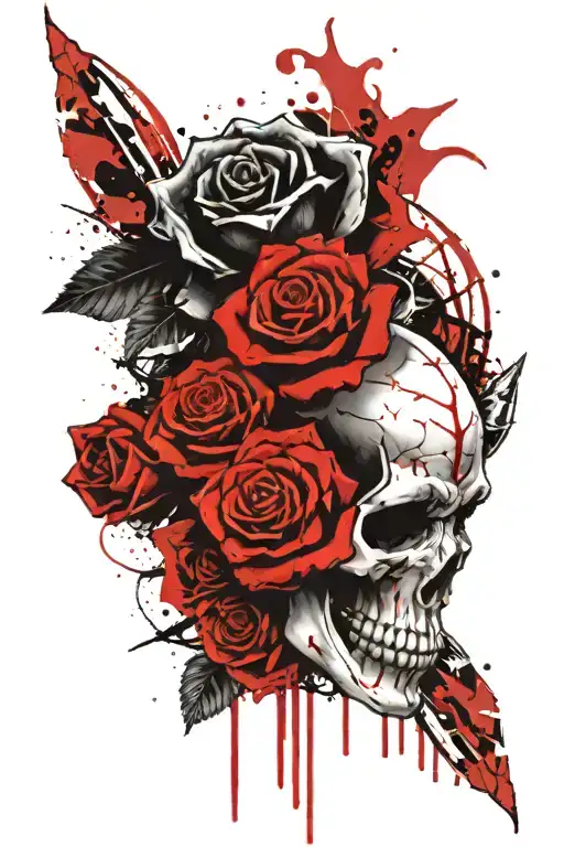 Skull And Rose