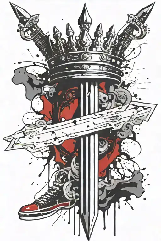 Sword With Crown In Front