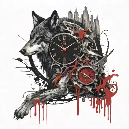Libra Women Grem Reaper Clock Wolf