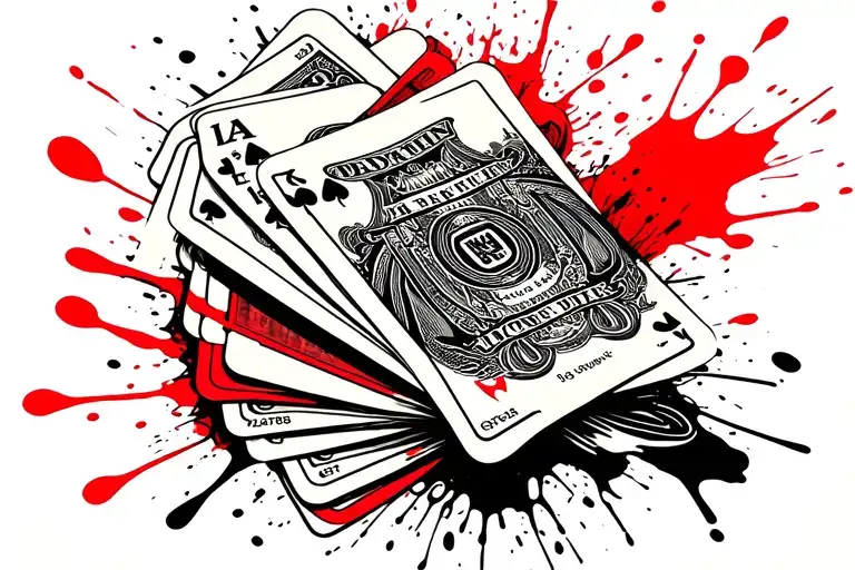 Money Play Cards Floating