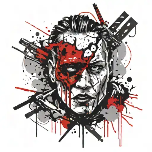 Movie Slasher Killers Black And White Gory Bloddy