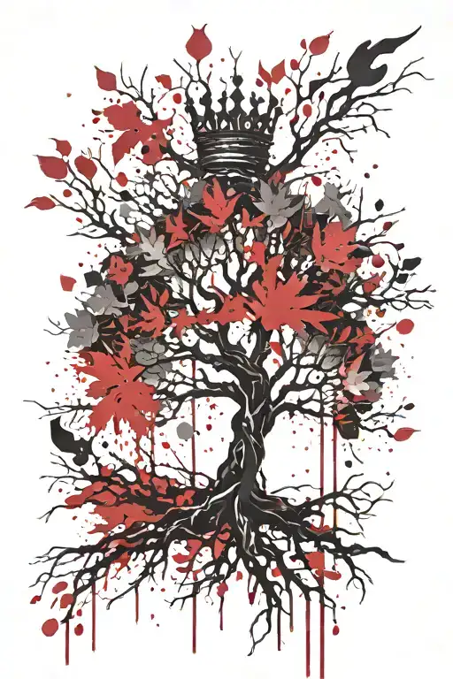 Tree With No Leaves And A Crown Above It