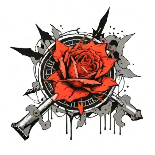 The Name Kynzleigh In Calligraphy Inside Of A Compass With Roses