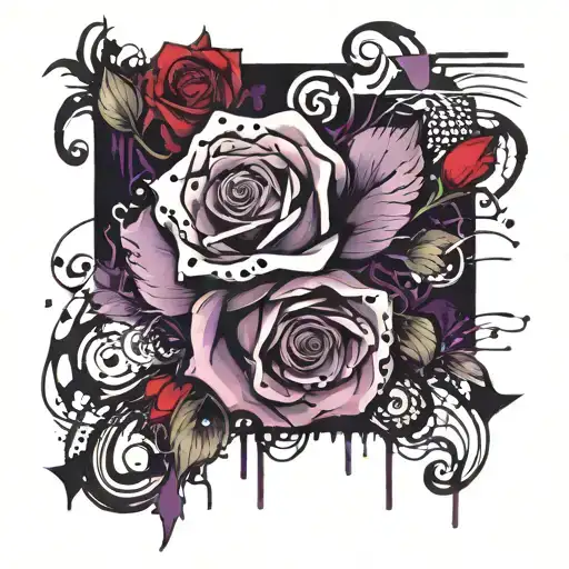 Purple And Red Roses Purple Nightgown Scroll Saying Margaret