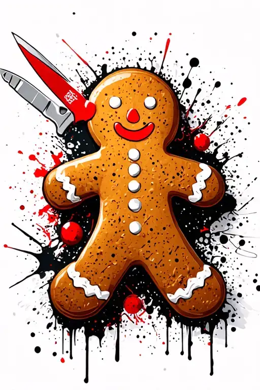 Gingerbread Man With Knife