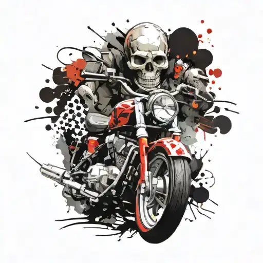 Motorbike And Skull