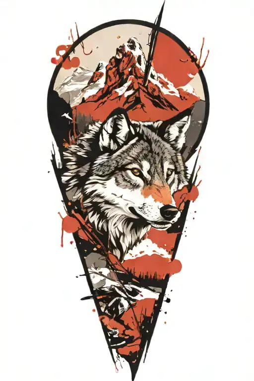 Wolf And Mountains Panorama Capturing The Beauty