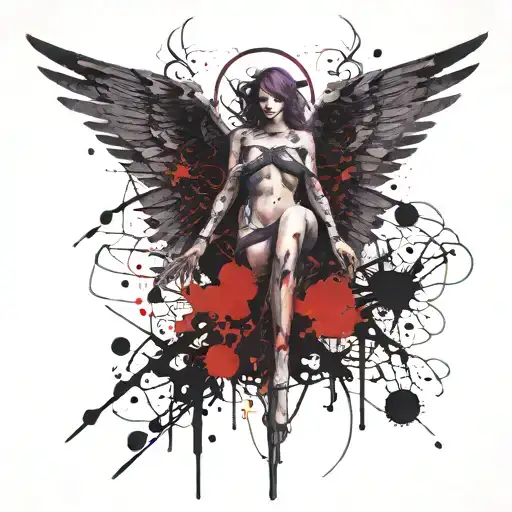 Purple And Black Fallen Angel