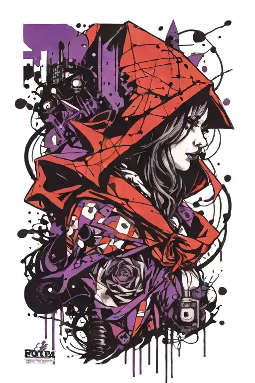 Little Red Riding Hood Purple And Black