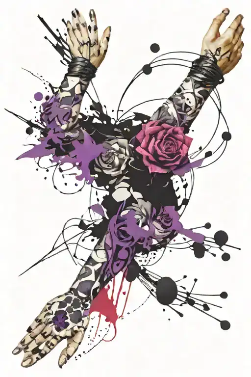 Purple And Black Arm Sleeve