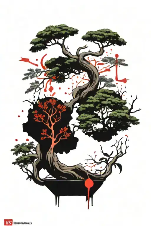 Bonsai Bush Growing Out Of A Pair Of Lungs