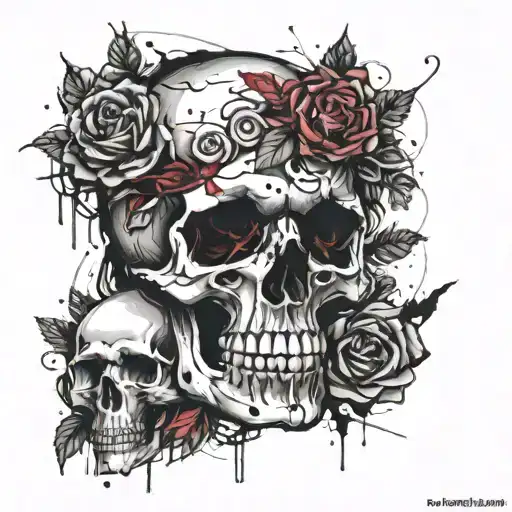 Skull With Roses
