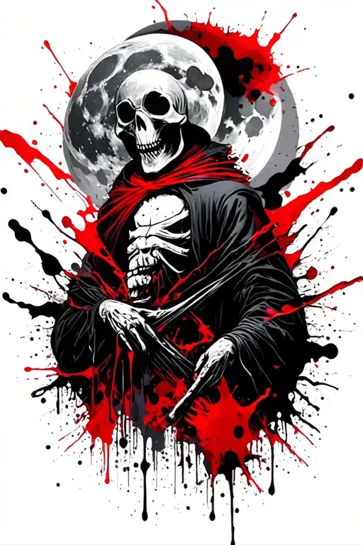 Reaper In The Night With Full Moon
