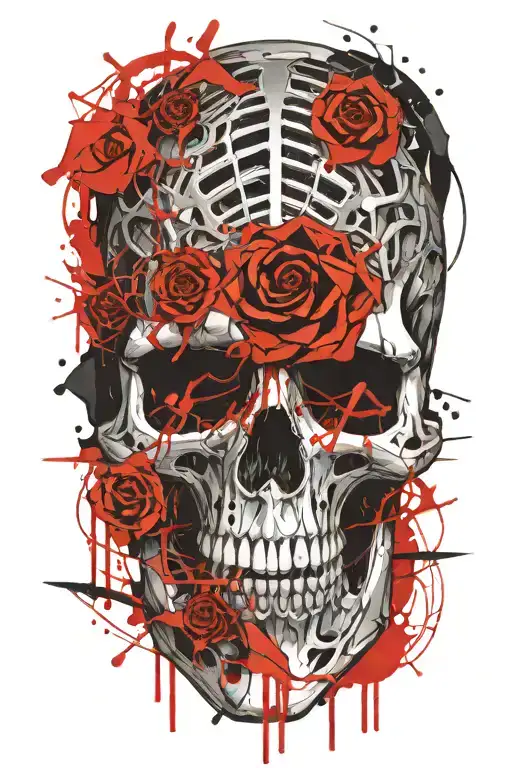 Strands Of Metal Dna With Skull Regal Geometry