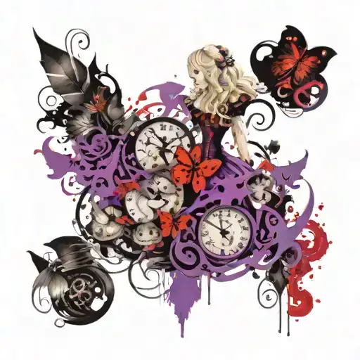 Alice In Wonderland Purple And Black