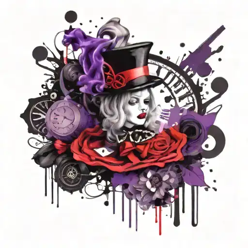 Alice In Wonderland Purple And Black