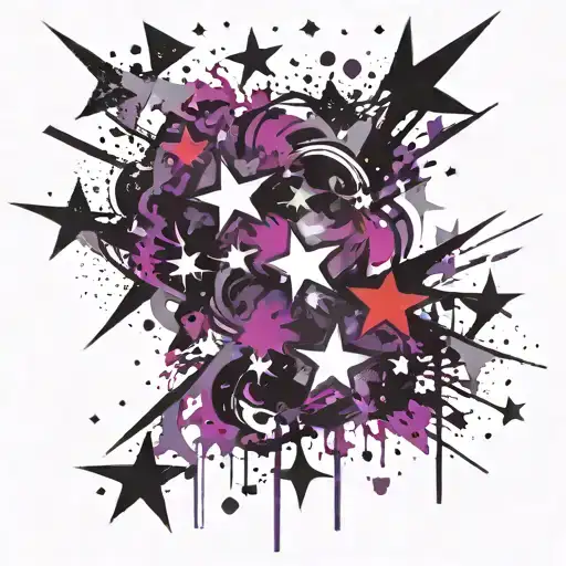 Scattered Stars Scattered Purple And Black