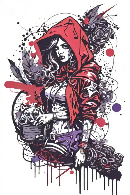 Little Red Riding Hood Purple And Black