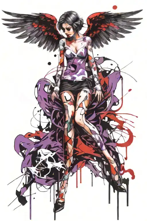 Fallen Angel Purple And Black