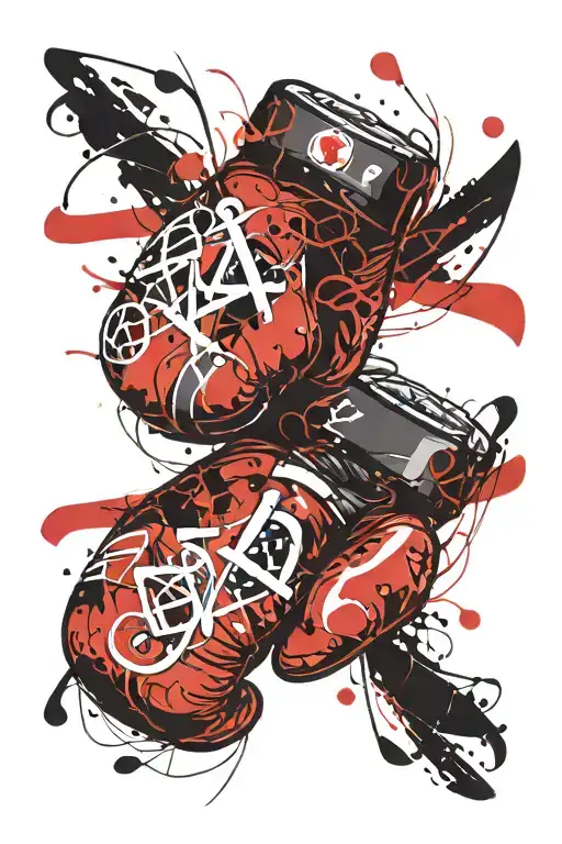 Cross Cancer Ribbon Boxing Gloves Intertwined