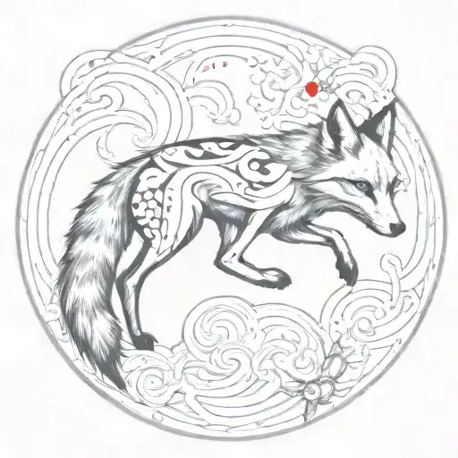 Leaping Fox Full Body Side View