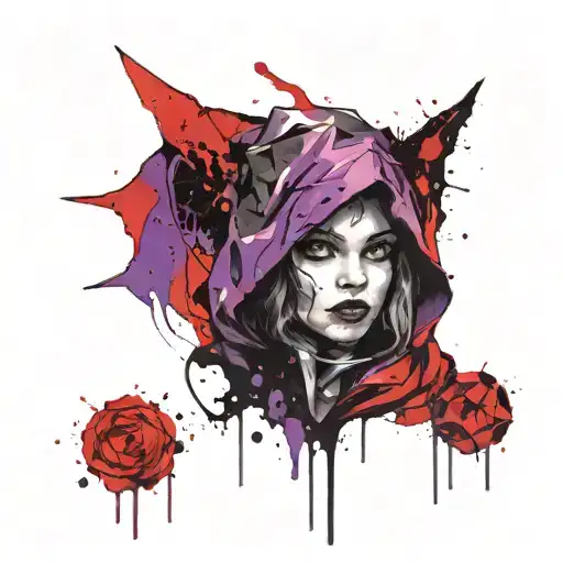 Little Red Riding Hood Purple And Black