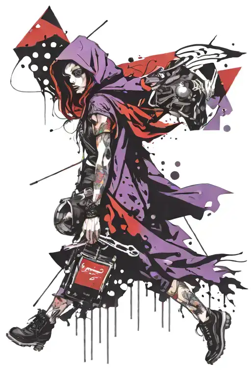Little Red Riding Hood Purple And Black