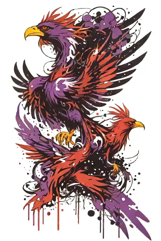 Human Rising Phoenix Purple And Black