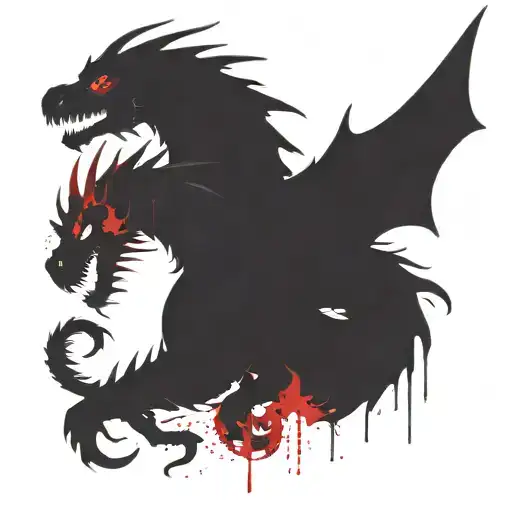 Bipolar Affectivity Dragon Two Heads Looking