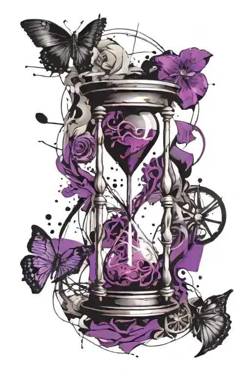 Hourglass Intertwined Purple And Black