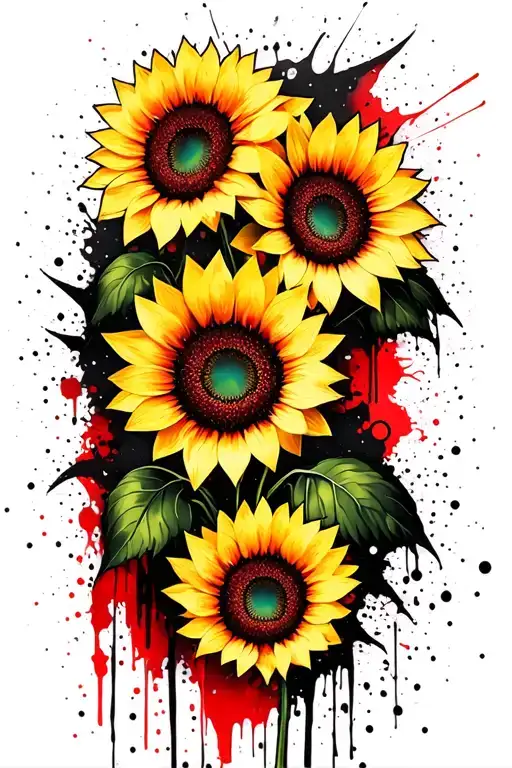 Sunflowers Blooming Lotus Flower