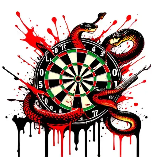 Dartboard And Snake Wrapped
