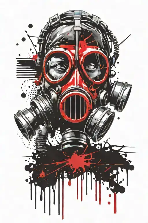 Post Apocalyptic Gas Mask Mad Mask Dark Surreal Tattoo Design