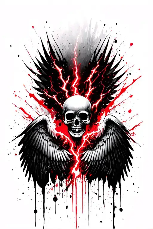 Skull Wings Lightning