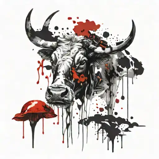 Mushroom Cow With Horns