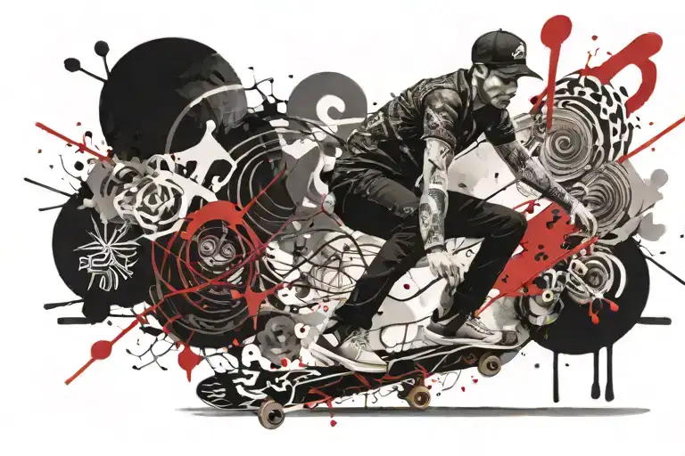 Guy Riding Skateboard Deck