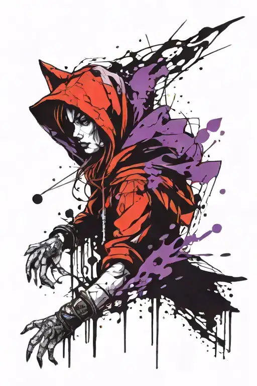 Little Red Riding Hood Purple And Black