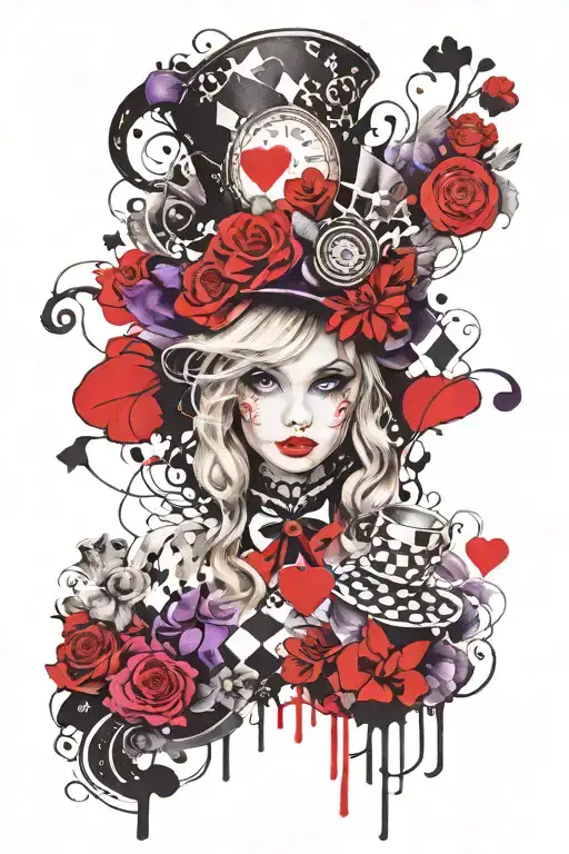 Alice In Wonderland Purple And Black