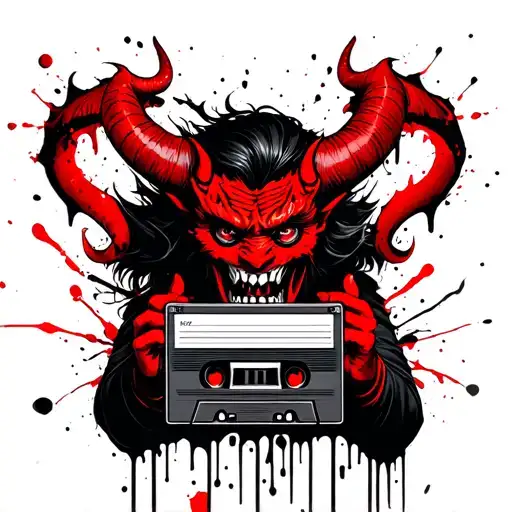 Demon Oni Listen To Music From A Cassette Player