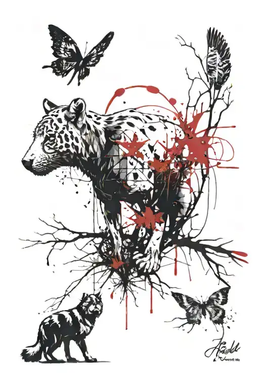 Tribute To Parents With Animals And Roots In The Background