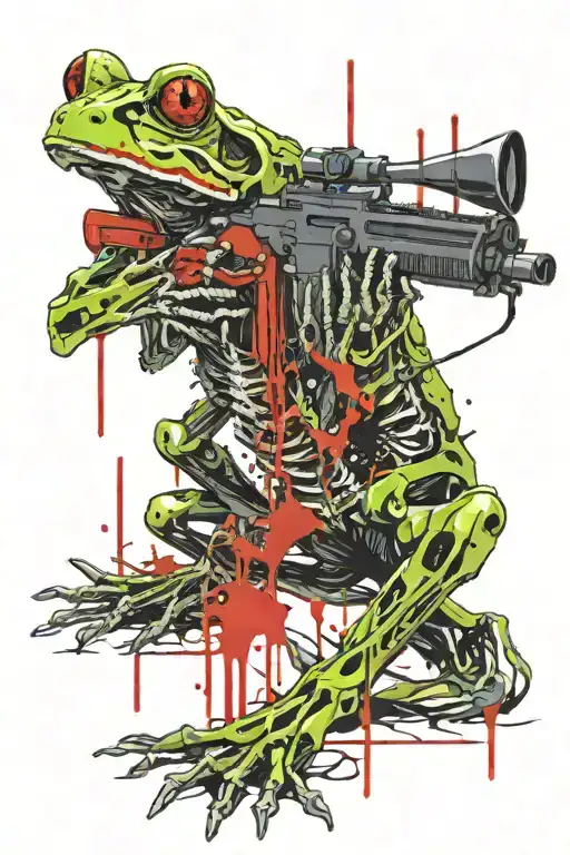 Frog Skeleton With M4 Rifle
