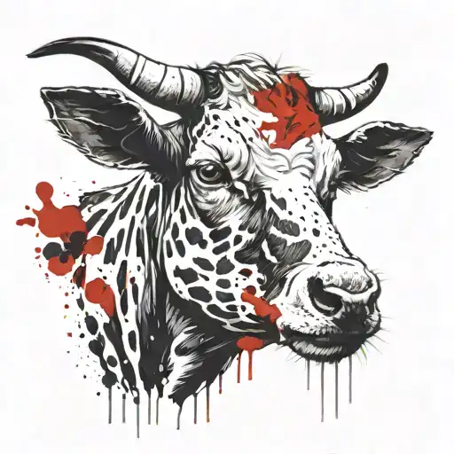 An Animal With A Face That The Left Side Of The Face Should Be A Cow And The Right Should Be A Goat