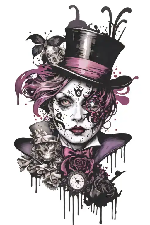 Alice In Wonderland Purple And Black