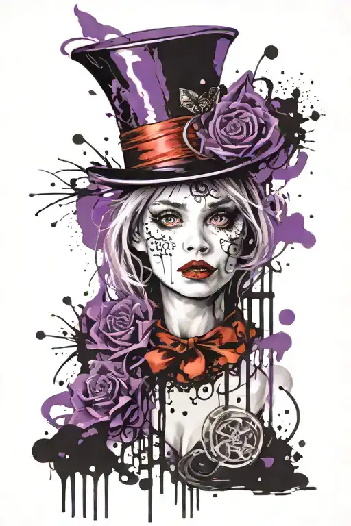 Alice In Wonderland Purple And Black